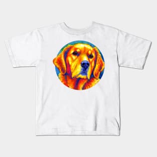 Colorful Golden Retriever Dog Kids T-Shirt